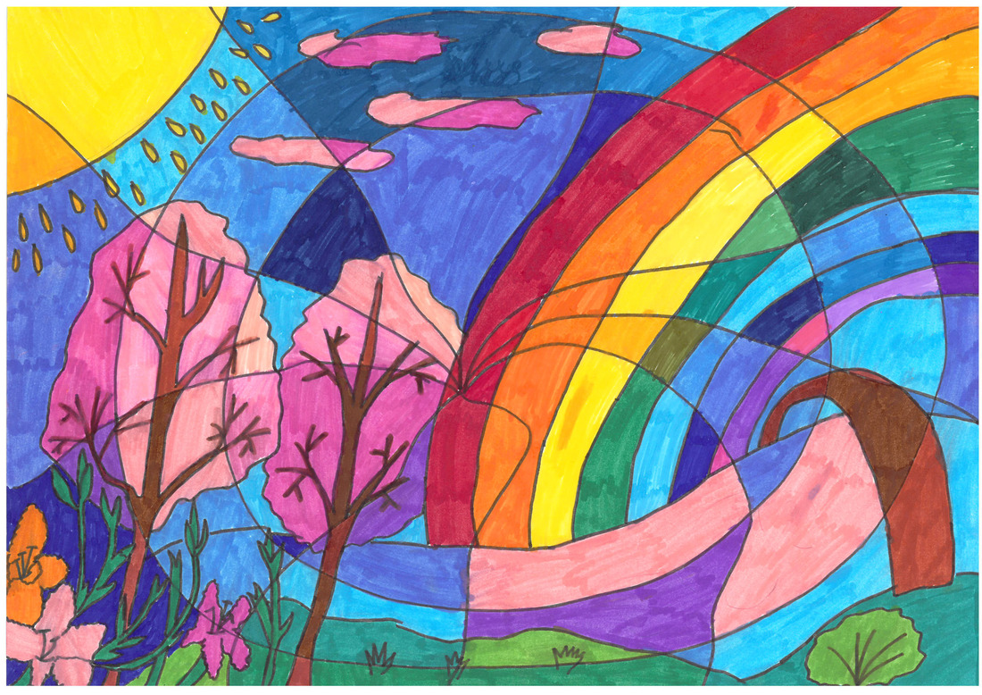 Рисунок «Радуга в лесу» Софии Колинько (8 лет, ООО «Газпром центрремонт»)